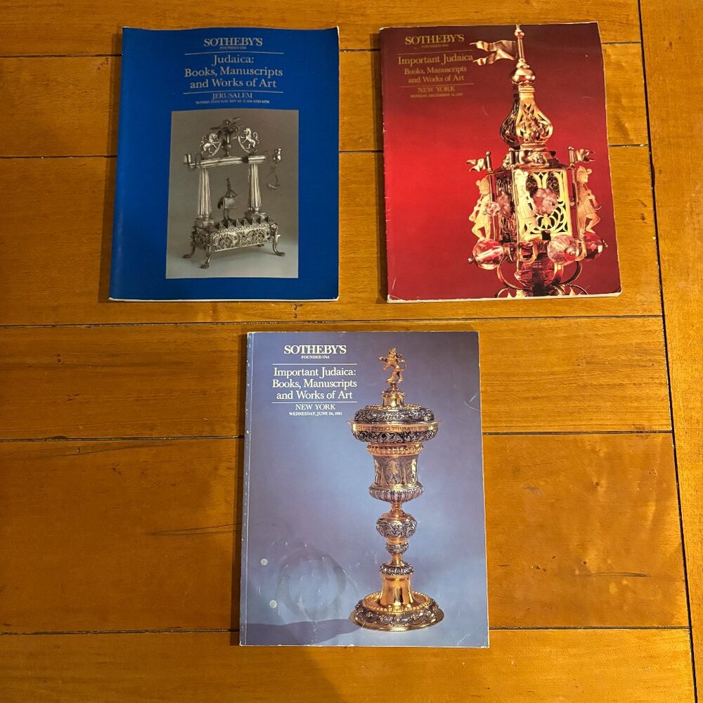 SOTHEBYS NY Auction Catalogs (3) - Judaica: Books, Manuscripts & Works of Art